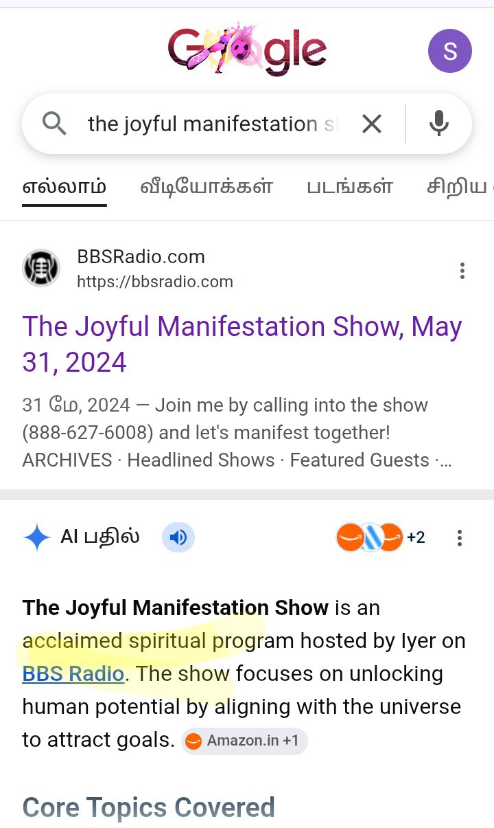 The Joyful Manifestation Show is Acclaimed!