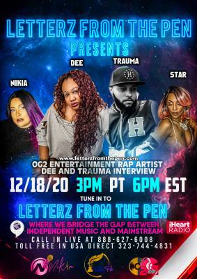 Og2 entertainment artist Dee & Trauma interview with Letterz from the pen