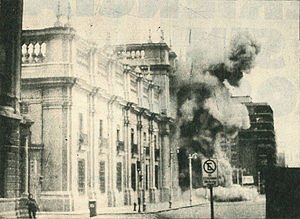 Chilean Presidential Palace bombed by military, September 11, 1973