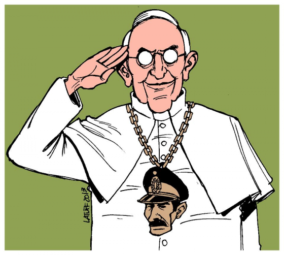 Pope Francis, Jorge Bergoglio, is disturbed late one night by an unexpected phone call