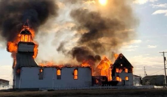 Catholic church burns to the ground, Attawapiskat Indian reservation