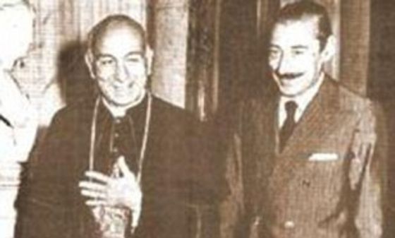 Jorge Bergoglio (left) with General Jorge Videla, killer of 30,000 Argentines