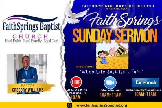 FaithSprings Baptist LIVE with Dr. Gregory Williams "Pastor Greg"