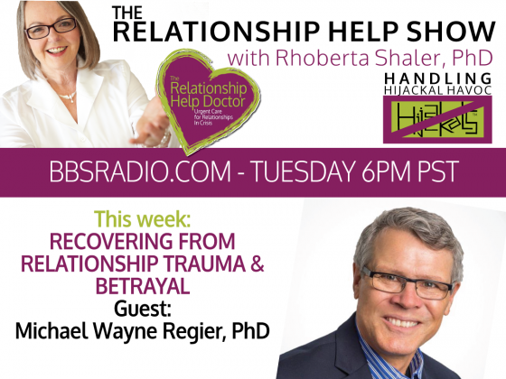 image:  Dr. Shaler talks with Dr Michael Wayne Regier about trauma and betrayal