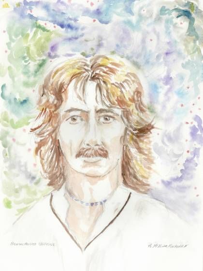George Among the Stars by Marcia McMahon watercolor 