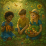 Children gardening