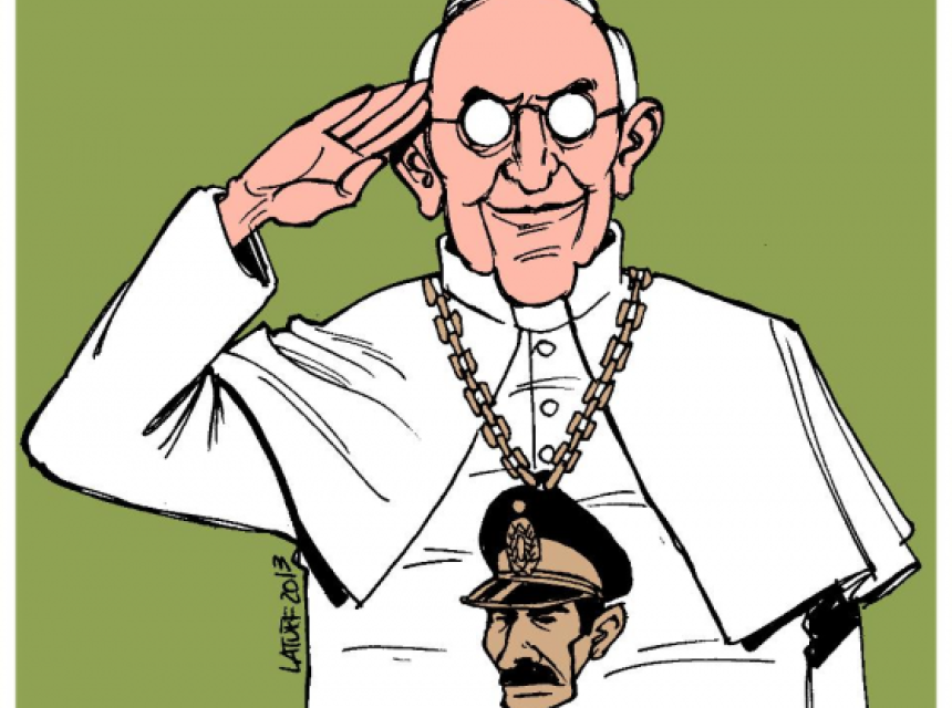 Pope Francis, Jorge Bergoglio, is disturbed late one night by an unexpected phone call
